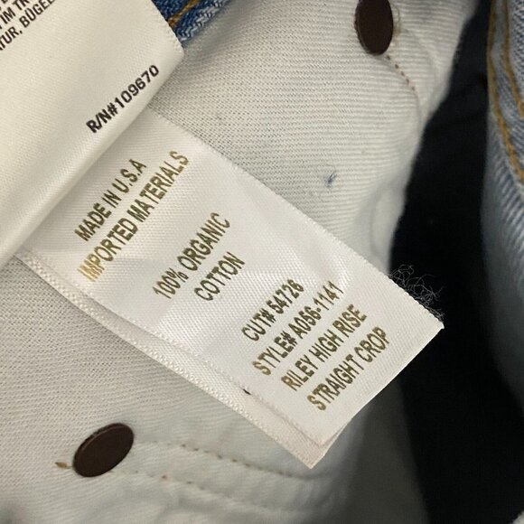 Agolde Riley High Rise Straight Crop Jeans Size 31 Clear Skies Light Wash - Picture 8 of 11